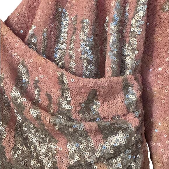 ASOS Ever New sequin drape mini dress in pastel ombre - Picture 4 of 10